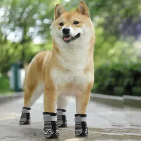 Non Slip Dog Sock Booties for Protection, Multiple Sizes Gray Sahara Print