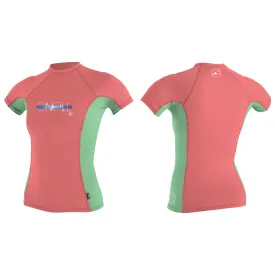 O'Neill Girls Skins S/S Crew Neck Rash Vest