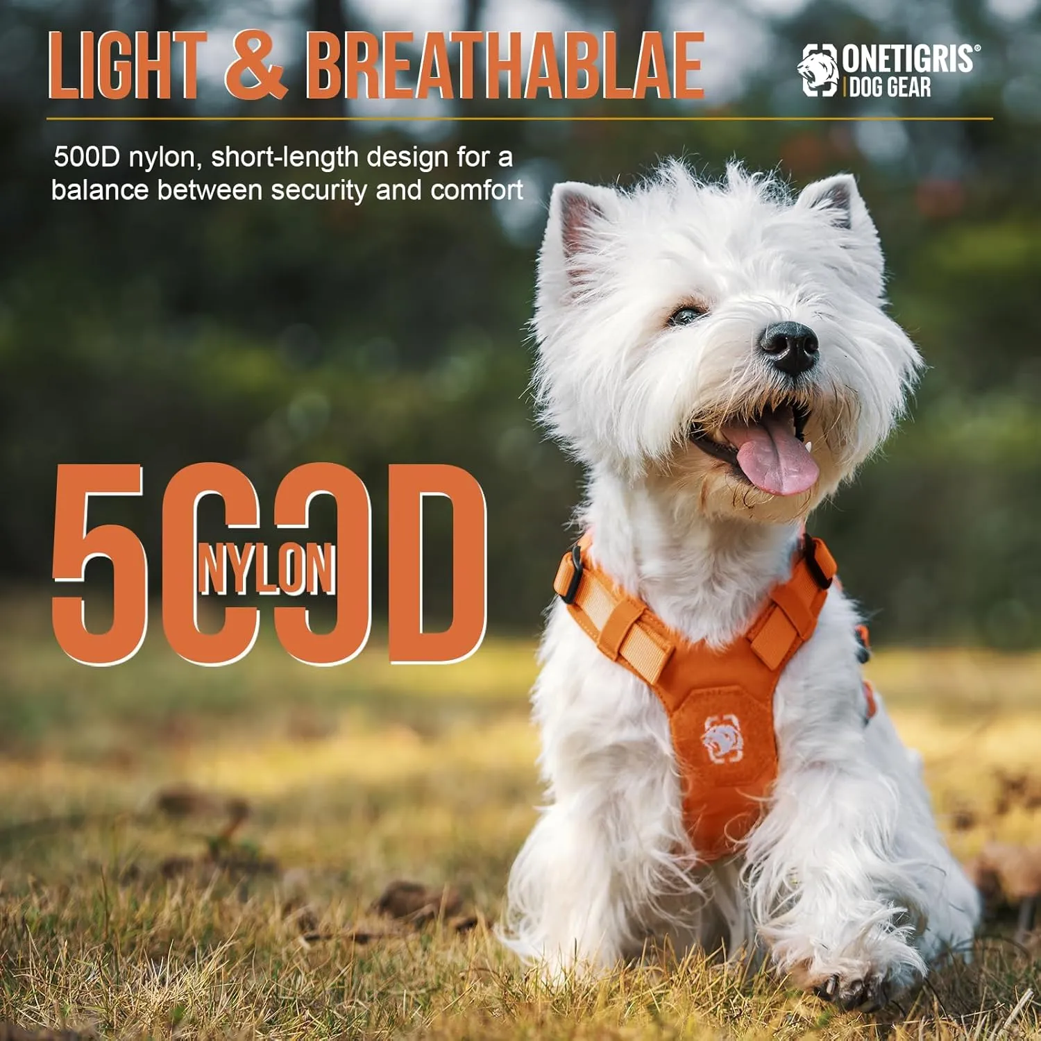 Onetigris Small Harness Dog Harness and Leash Set,Mini Trooper No Pull Dog Vest Fully Adjustable Harness for Puppy Dog and Cats, Dog Vest Harness for XXXS XXS XS Pets (Orange, XXXS)