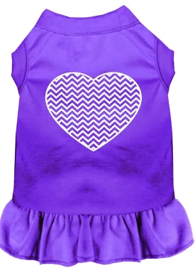 Pet Dog & Cat Dress Screen Printed, "Chevron Heart"