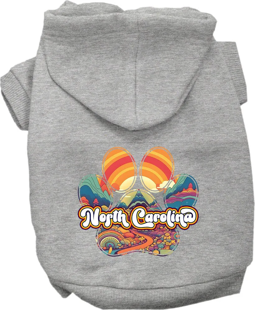 Pet Dog & Cat Screen Printed Hoodie for Medium to Large Pets (Sizes 2XL-6XL), "North Carolina Groovy Summit"