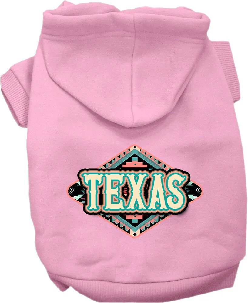 Pet Dog & Cat Screen Printed Hoodie for Medium to Large Pets (Sizes 2XL-6XL), "Texas Peach Aztec"