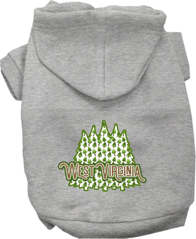 Pet Dog & Cat Screen Printed Hoodie for Medium to Large Pets (Sizes 2XL-6XL), "West Virginia Woodland Trees"