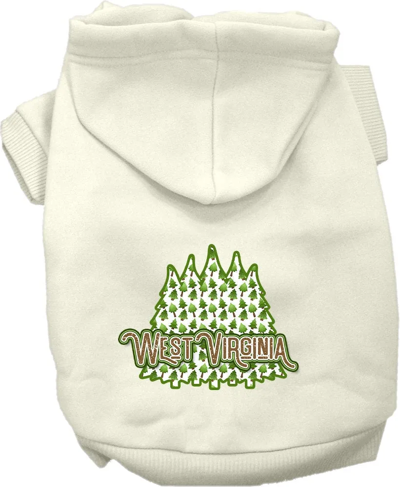 Pet Dog & Cat Screen Printed Hoodie for Medium to Large Pets (Sizes 2XL-6XL), "West Virginia Woodland Trees"