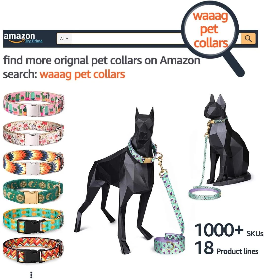 Pet, Moons Stars Suns Dog Collar Cat Collar, Multiple Designs Crescent Celestial Dog Cat Collar Leash Harness Large (Pack of 1)