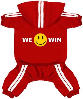 Pet Outfit - Cute Dog Hoodie Sweater Tracksuit Winter Clothes Jumpsuit Pajamas 4-Legs Red for Puppy Small Medium Large Dogs Boy or Girl (XX-Large)