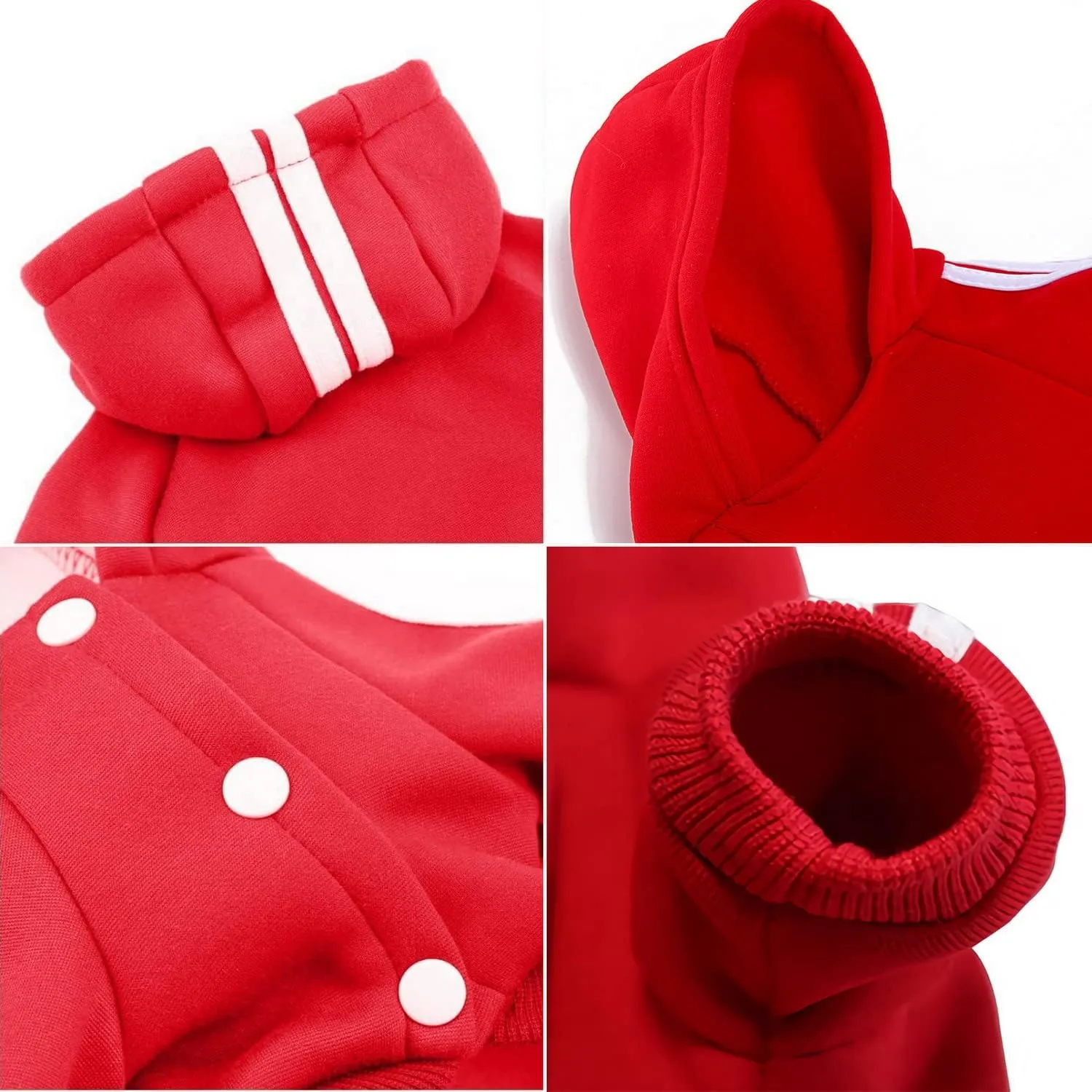 Pet Outfit - Cute Dog Hoodie Sweater Tracksuit Winter Clothes Jumpsuit Pajamas 4-Legs Red for Puppy Small Medium Large Dogs Boy or Girl (XX-Large)