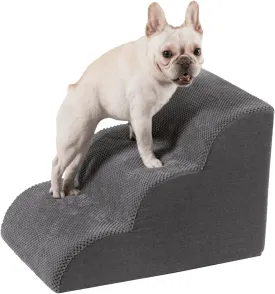 Pet Stairs for High Beds Small & Large Dogs & Cats  High-Density Foam Steps with Removable, Machine-Washable Cover  Lightweight, Portable Dog and Cat Staircase for Beds, Couches, and Sofas, 3 Tier Pet Stairs for High Beds Small & Large Dogs & Cats  High-Density Foam Steps with Removable, Machine-Washable Cover  Lightweight, Portable Dog and Cat Staircase for Beds, Couches, and Sofas, 3 Tier