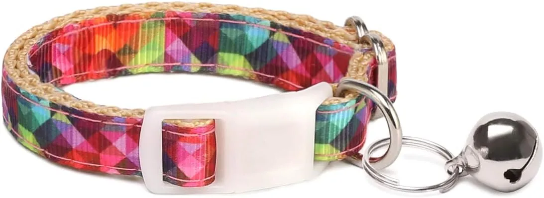 Pet Supplies, (Kaleidoscope Diamond) Cat Collar, Dog Collar, Cat Leash, Dog Leash, Cat Harness, Dog Harness, Small Dog Collar, Medium Dog Collar, Large Dog Collar (Pet Collar, XS)