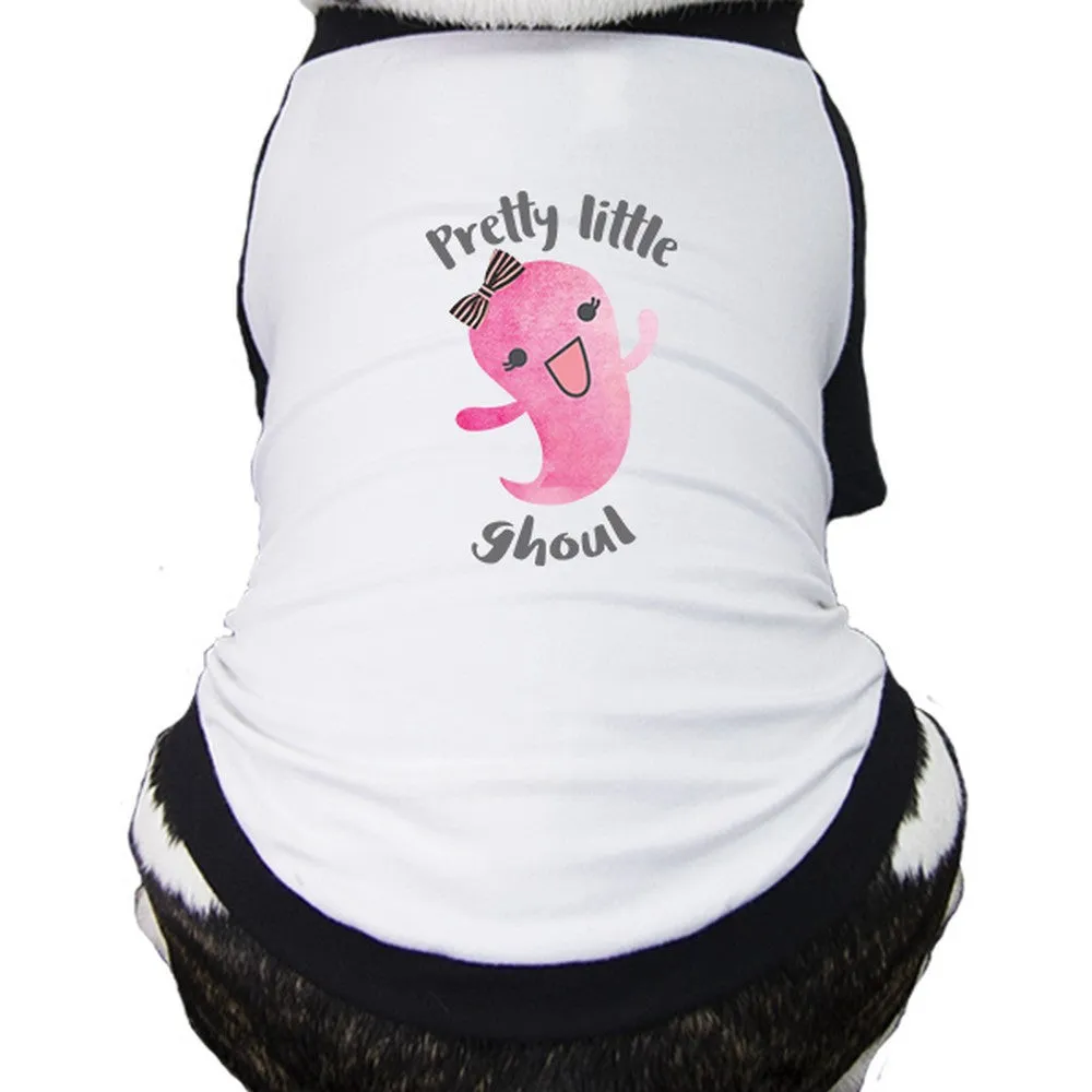 Pretty Little Ghoul Pets Black And White BaseBall Shirt