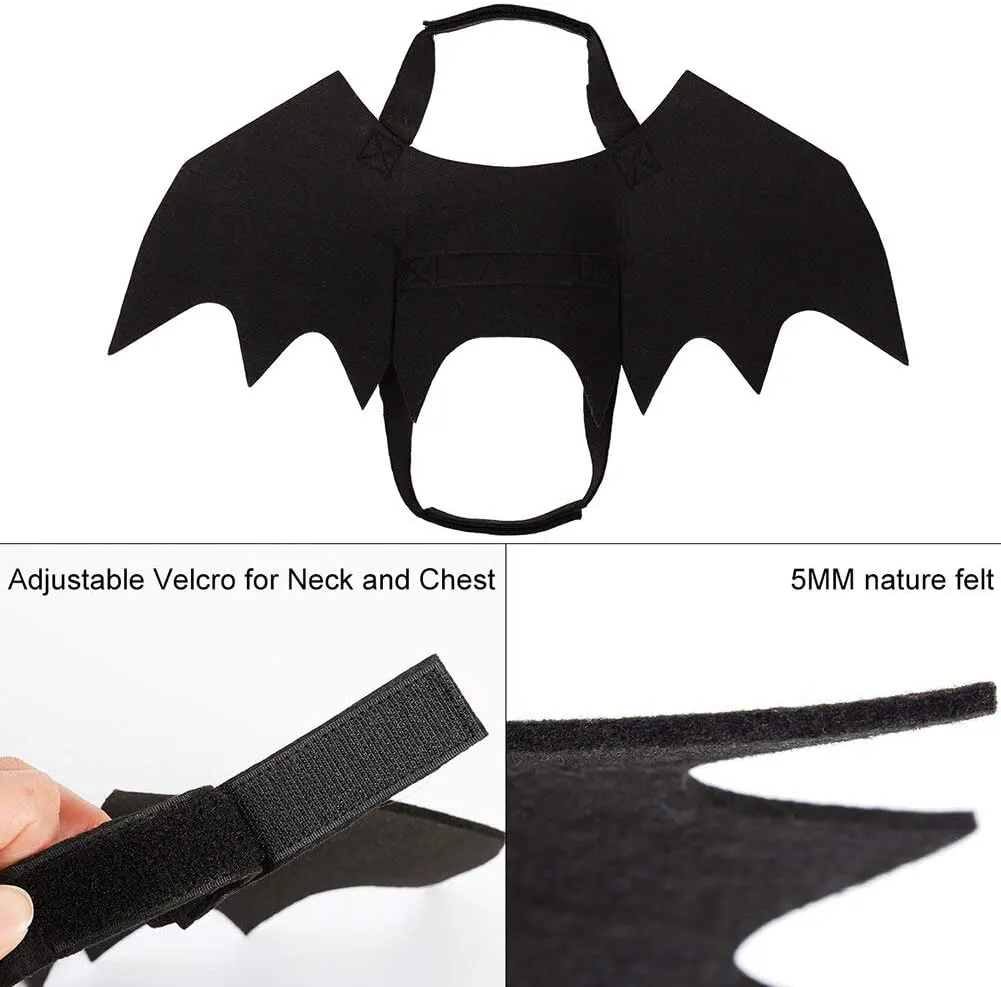 Puoyis Dog Bat Wing Costume for Halloween, Pet Halloween Party Dress Up Costume for Cat and Small Medium Large Dog