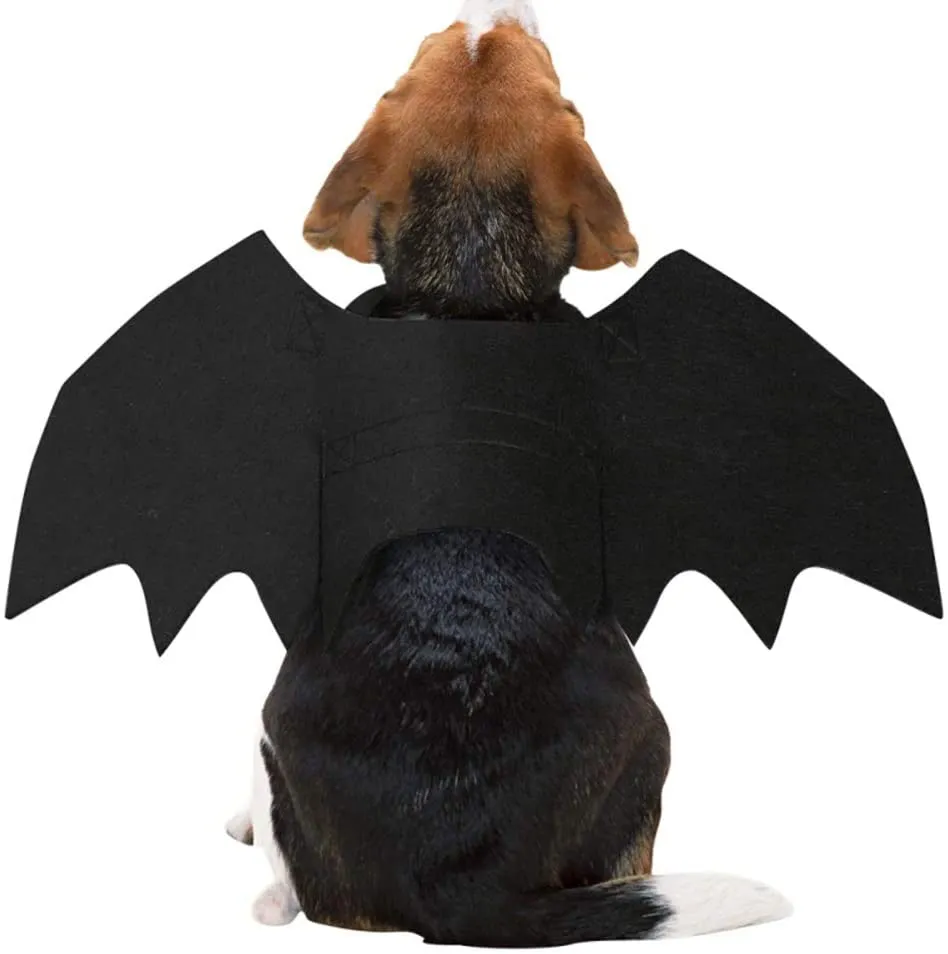 Puoyis Dog Bat Wing Costume for Halloween, Pet Halloween Party Dress Up Costume for Cat and Small Medium Large Dog