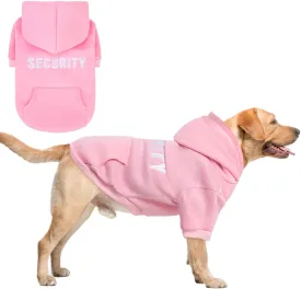 SCENEREAL Security Dog Hoodie Sweater for Large Medium Small Dogs, Embroidered Dog Clothes with Hat Pockets and Leash Hole, Soft Warm Fleece Pets Cold Weather Halloween Costumes for Boys Girls SCENEREAL Security Dog Hoodie Sweater for Large Medium Small Dogs, Embroidered Dog Clothes with Hat Pockets and Leash Hole, Soft Warm Fleece Pets Cold Weather Halloween Costumes for Boys Girls