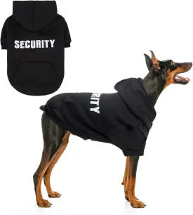 SCENEREAL Security Dog Hoodie Sweater for Large Medium Small Dogs, Embroidered Dog Clothes with Hat Pockets and Leash Hole, Soft Warm Fleece Pets Cold Weather Halloween Costumes for Boys Girls SCENEREAL Security Dog Hoodie Sweater for Large Medium Small Dogs, Embroidered Dog Clothes with Hat Pockets and Leash Hole, Soft Warm Fleece Pets Cold Weather Halloween Costumes for Boys Girls