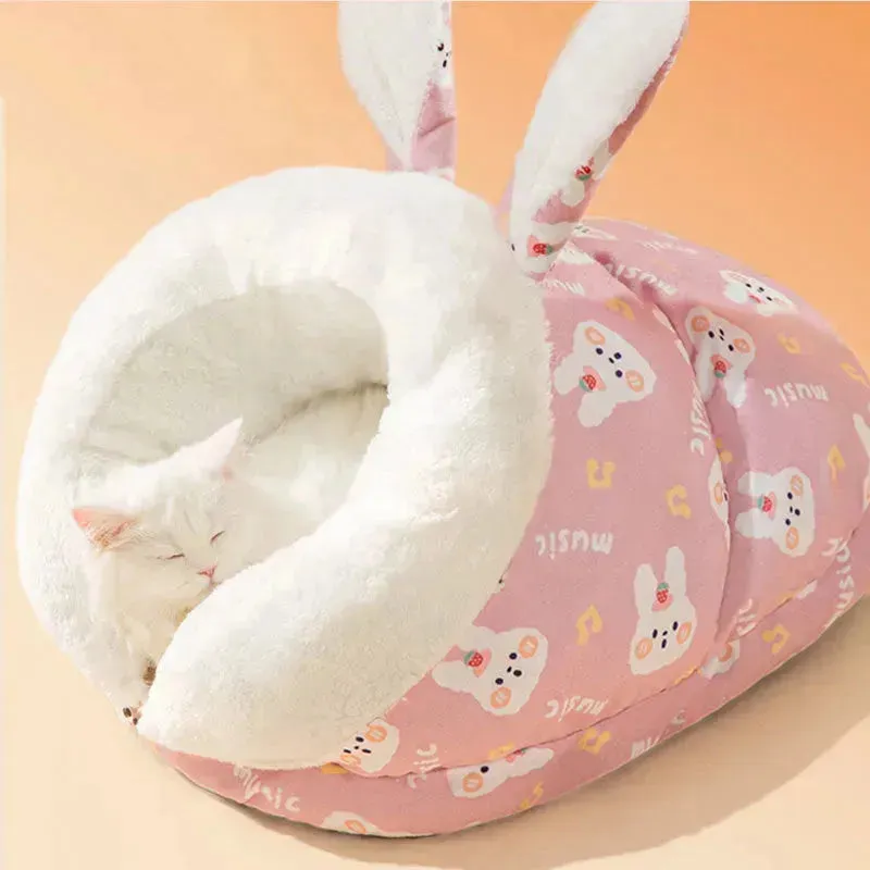 Semi-Closed Cat & Dog Bed - All-Season Slippers Design