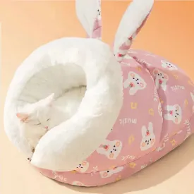 Semi-Closed Cat & Dog Bed - All-Season Slippers Design
