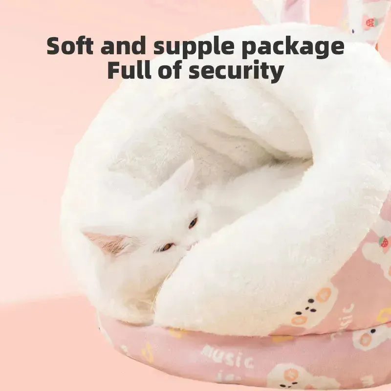 Semi-Closed Cat & Dog Bed - All-Season Slippers Design