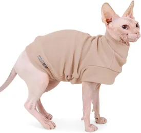 Small Dogs Fleece Dog Sweatshirt - Cold Weather Hoodies Spring Soft Vest Thickening Warm Cat Sweater Puppy Clothes Sweater Winter Sweatshirt Pet Pajamas for Small Dog Cat Puppy (Medium, Beige)