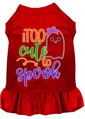 Too Cute To Spook-girly Ghost Screen Print Dog Dress Red Xxl