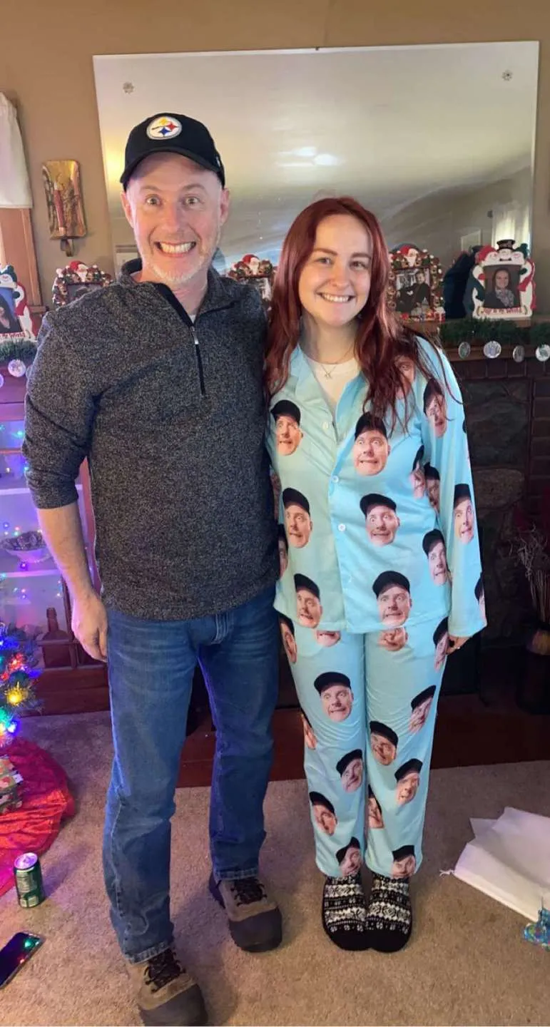 [Up To 4 Faces] Persoanlized Pajamas Custom Photo Funny Sleepwear With Faces On Them Women's Long Pajama Set