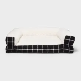 Window Pane Plaid Pillow Couch Dog Bed - M - Boots & Barkley