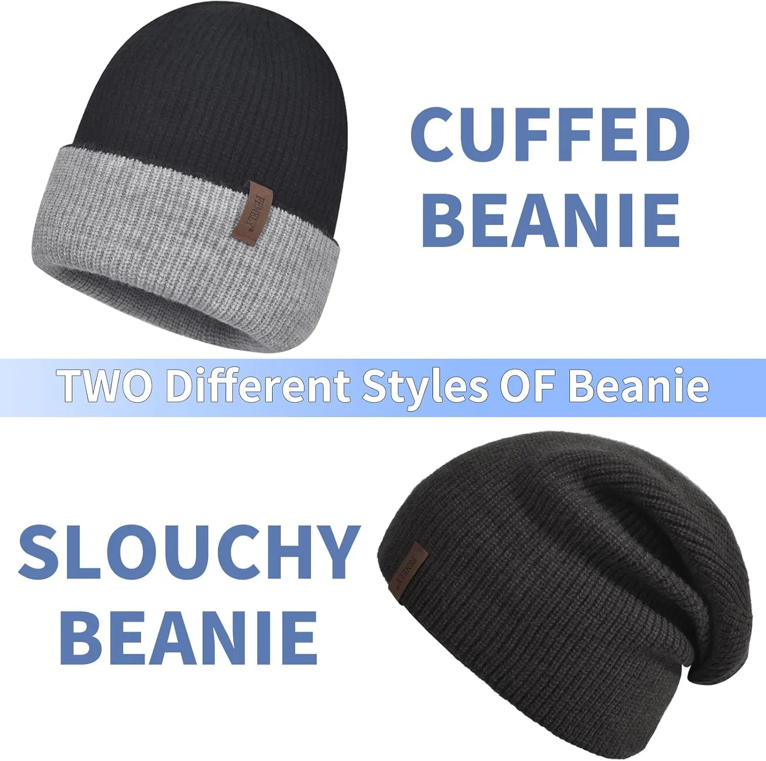 Winter Beanie Hat Scarf Touchscreen Gloves Set for Women Knit Warmer Thick