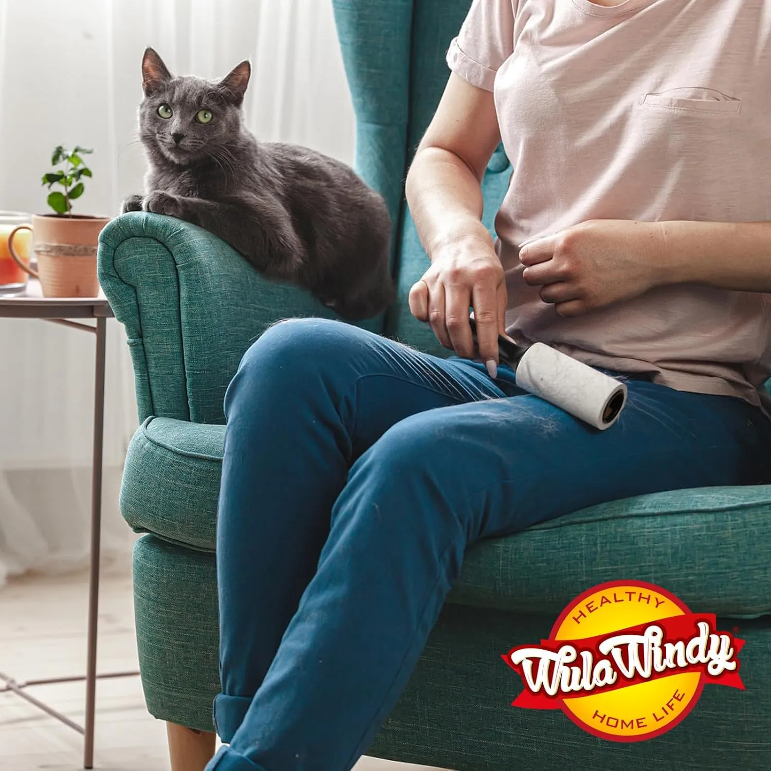 WulaWindy Lint Roller for Pet Hair, Extra Sticky Lint Rollers Pet Hair Remover for Clothes, Work Great on Pet Hair Value Pack (4 Pack)